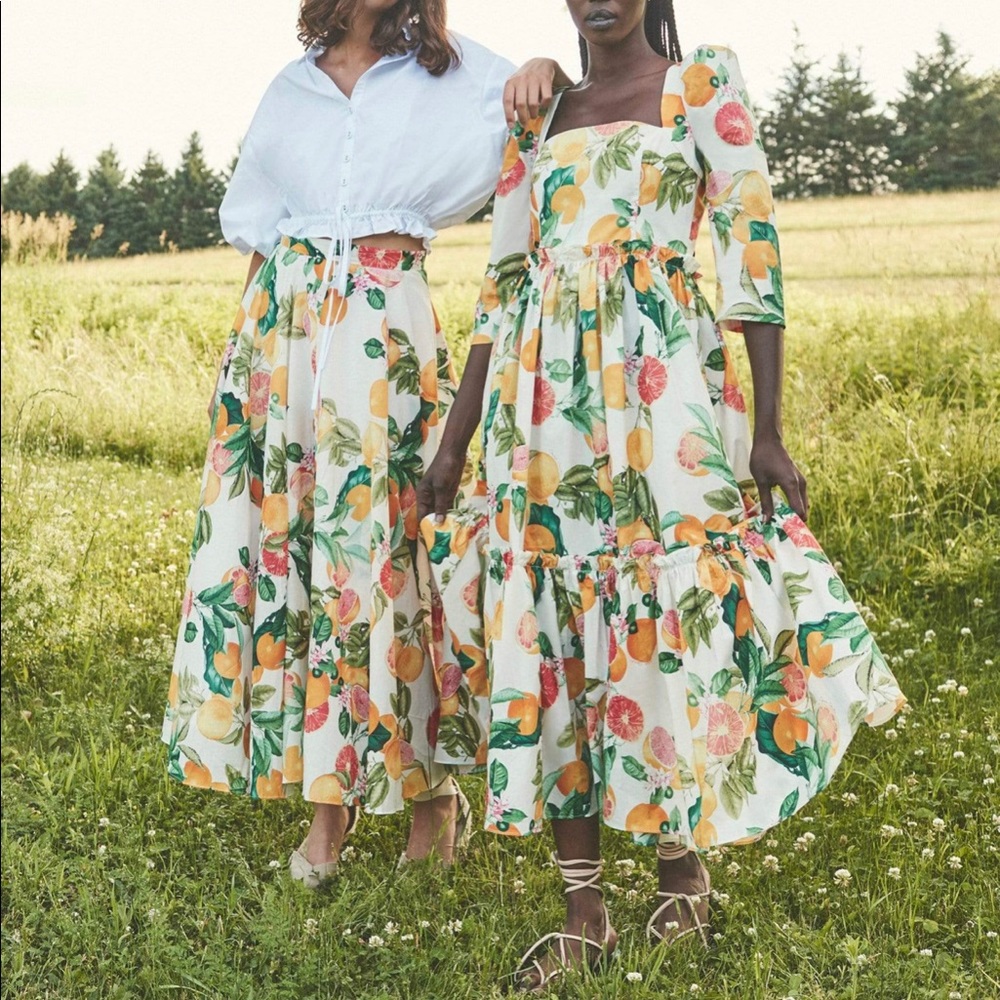 Orange print maxi dress blue hill midi dress luxury resort dress